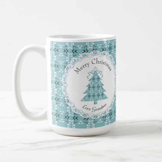 Festlicher königlicher botanischer Robin-Ei-Blauer Kaffeetasse (Links)