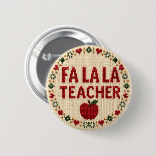 Festlicher Lehrer-Hässlicher-Weihnachtspullover  Button