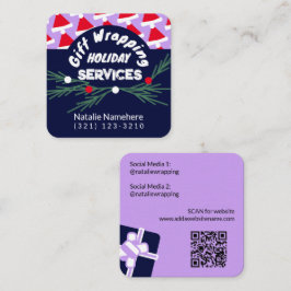 Festlicher Lila Beruflicher Geschenkservice Quadratische Visitenkarte