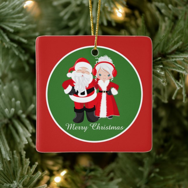 Festlicher Name Mr. Claus Holiday Keramikornament (Baum)