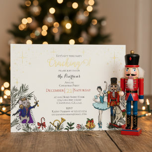 Festlicher Nussknacker-Ballett-Weihnachtsfeier Elf Folieneinladung