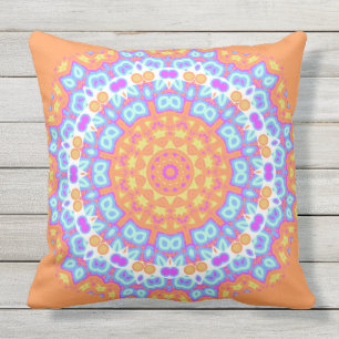 Festlicher orange rosa Mandala-Entwurf 5 Kissen