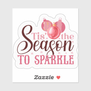 Festlicher Pink Weihnachtskleber Aufkleber