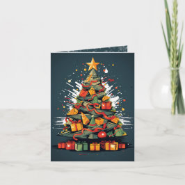 Festlicher Pop Kunst Weihnachtsbaum Display Karte