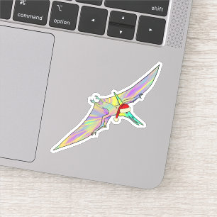 Festlicher Pterodaktylus bunter Weihnachtsdinosaur Aufkleber