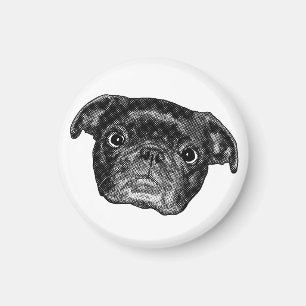 Festlicher Pug-Manga-Anstecker Magnet