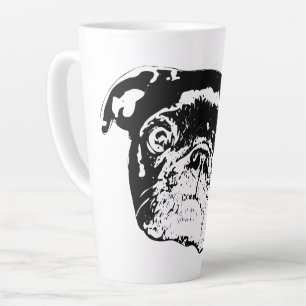 Festlicher Pug Morgen Grüße Milchtasse