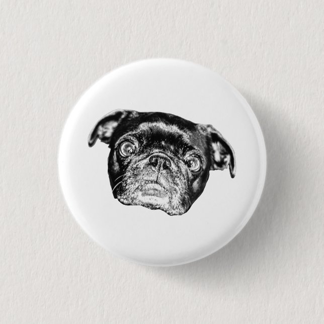 Festlicher Pug-Schattierter Pin Button (Vorderseite)