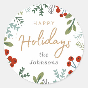 Festlicher Rahmen Runder Aufkleber