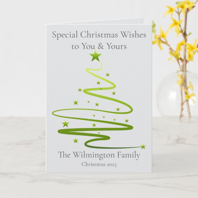 Festlicher Razzle Dazzle Familienweihnachtswagen Karte (Gelbe Blume)