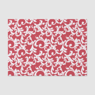 Festlicher roter eleganter Damast-Druck Seidenpapier