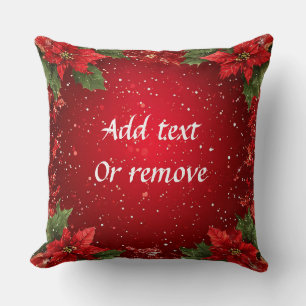Festlicher roter Hintergrund mit Weihnachtssternen Kissen