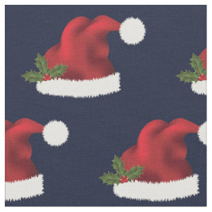 Festlicher roter Weihnachtsmannhut mit Weihnachts- Stoff