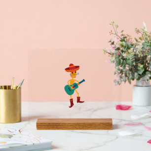 Festlicher Skelettgitarrist Acrylschild