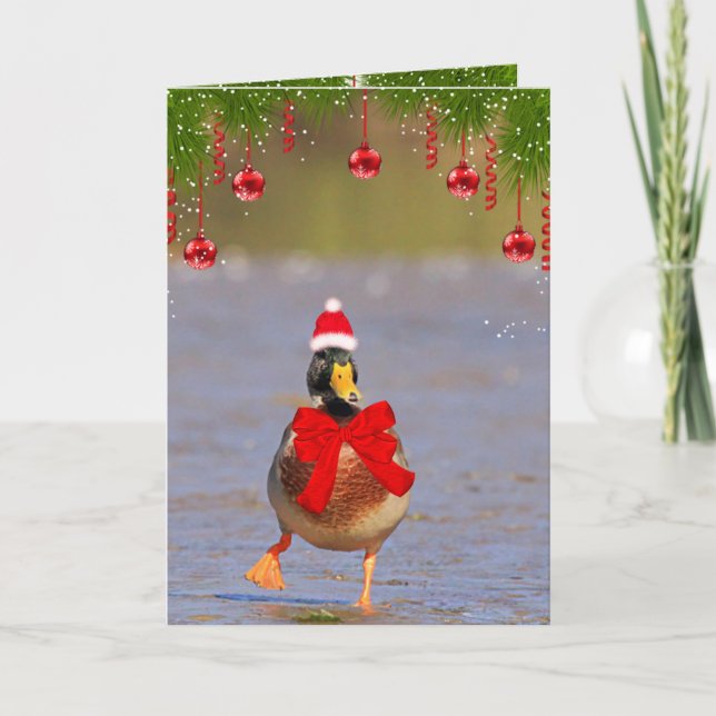 Festlicher Spaß Mallard Duck Weihnachten (Vorderseite)