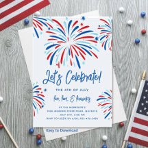 Festlicher Spaß Patriotische Feuerwerke 4. Juli Pa