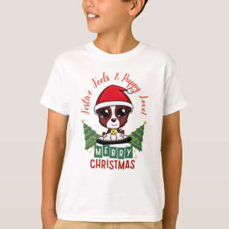 Festlicher süßer Welpe auf Schlitten Weihnachten F T-Shirt