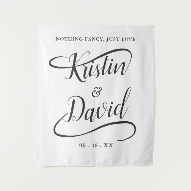 Festlicher Swash für Hochzeitkalligrafie Wandteppich (Vorderseite)