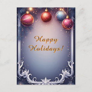 ❄️ Festlicher Tannenbaum & Troddel Weihnachtszaube Postkarte