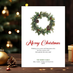 Festlicher Tannenkränze Weihnachtsgruß Digital Feiertagskarte