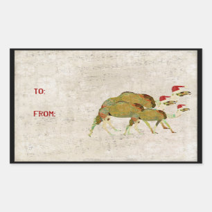 Festlicher träumerischer Kamel-Geschenk-Aufkleber Rechteckiger Aufkleber