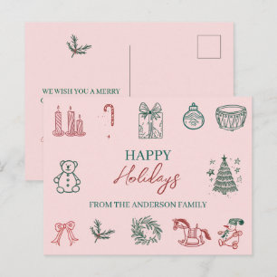 Festlicher Urlaub Gruß Weihnachtskarte Feiertagspostkarte