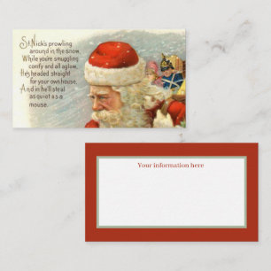festlicher vintage Weihnachtsmann Visitenkarte