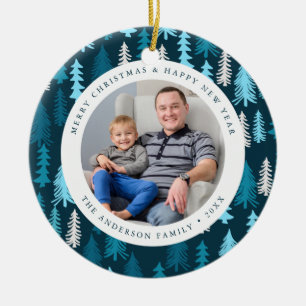 Festlicher Wald Urlaubsfoto Keramik Ornament