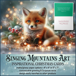 Festlicher Waldfox mit Bibelversen Weihnachten