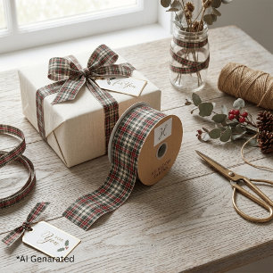 Festlicher Weihnachts-Rot-Grün-Klassischer Tartan- Satinband