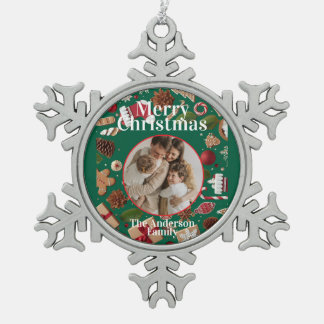 Festlicher Weihnachts-Schneeflocken-Rahmen-Schmuck Schneeflocken Zinn-Ornament