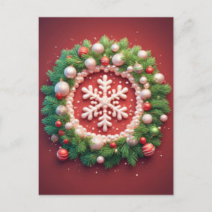 Festlicher Weihnachts-Schneeflocken-Schmuck Postkarte