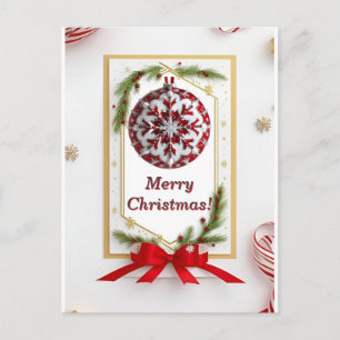 Festlicher Weihnachts-Schneerahmen Postkarte