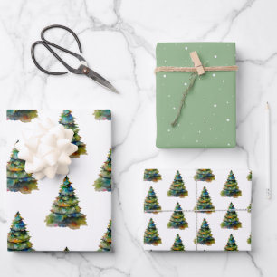 Festlicher Weihnachtsbaum Geschenkpapier Set