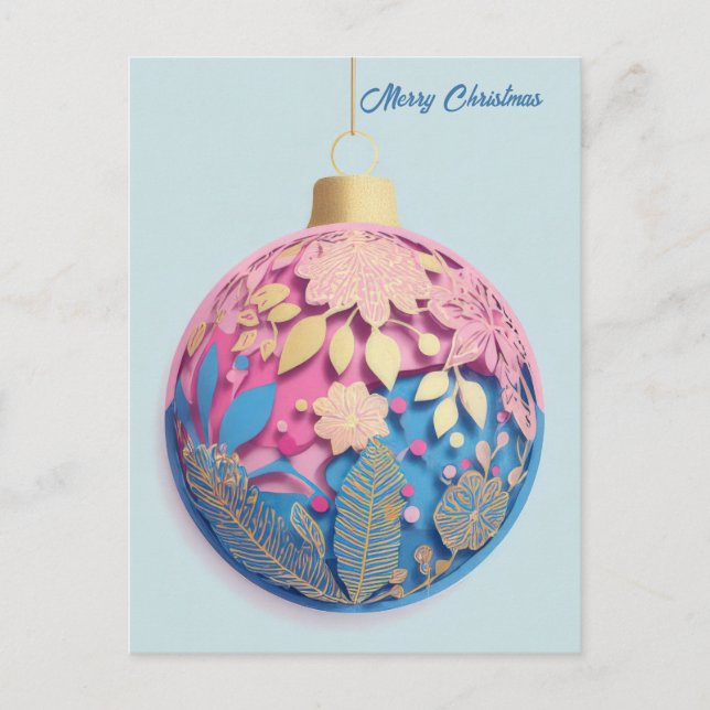 Festlicher Weihnachtsbaum-Gruß Postkarte (Vorderseite)