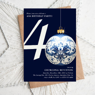 Festlicher Weihnachtsbaumanhänger 40. Geburtstagsf Einladung