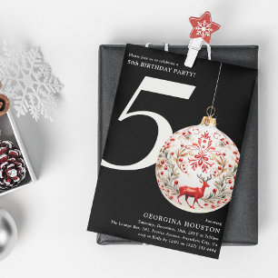 Festlicher Weihnachtsbaumanhänger 50. Geburtstagsf Einladung