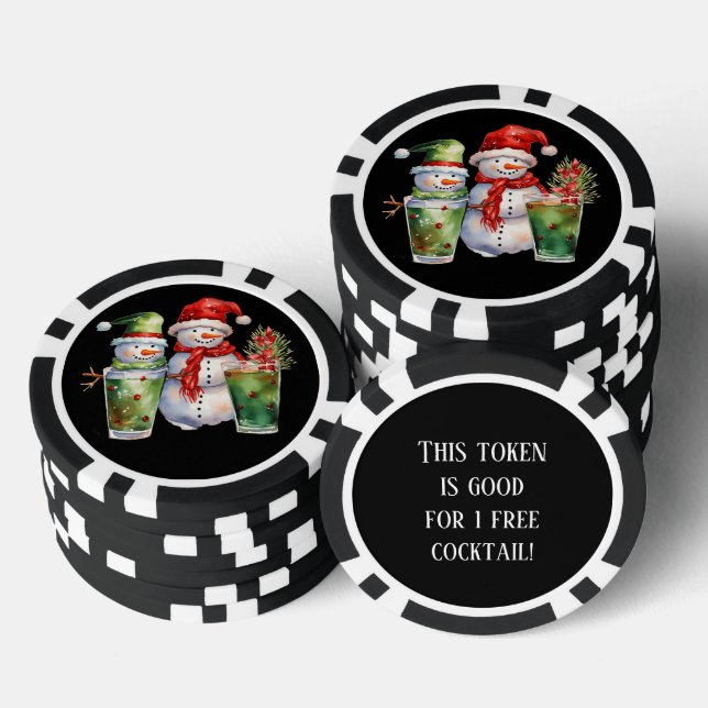 Festlicher Weihnachtscocktail gratis trinken Pokerchips (Stapel)