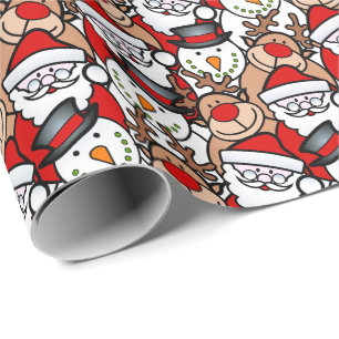 Festlicher Weihnachtsfeiertag im Weihnachtsmann Geschenkpapier