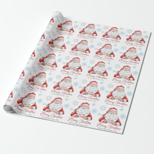 Festlicher Weihnachtsfeiertag im Weihnachtsmann Geschenkpapier
