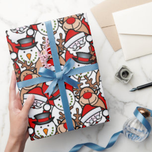 Festlicher Weihnachtsfeiertag im Weihnachtsmann Geschenkpapier