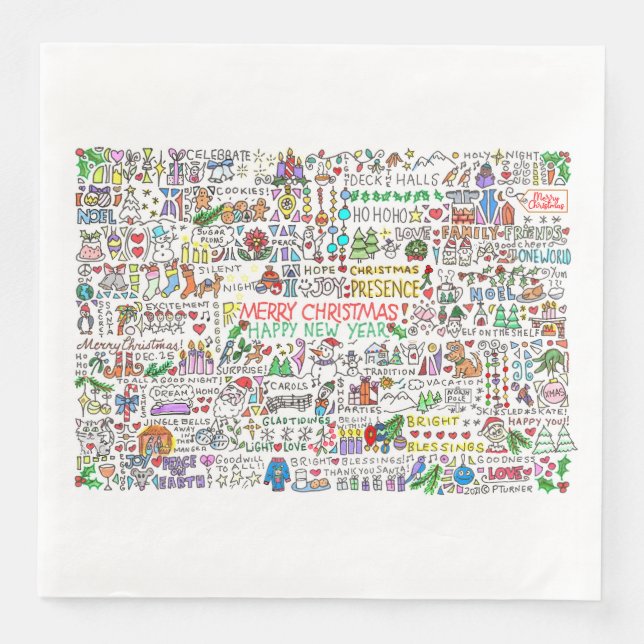 Festlicher Weihnachtsgeist Napkins Serviette (Vorderseite)