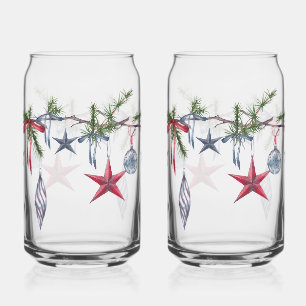 Festlicher Weihnachtsgirlande: Getränkeglas mit fe Dosenglas