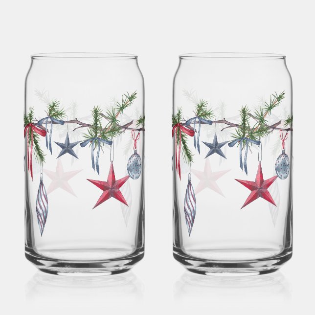 Festlicher Weihnachtsgirlande: Getränkeglas mit fe Dosenglas (Rückseite)
