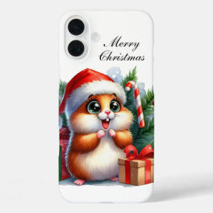 Festlicher Weihnachtshamster anpassbar iPhone 16 Plus Hülle