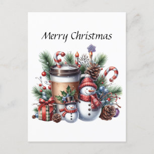 Festlicher Weihnachtskaffee anpassbar Feiertagspostkarte