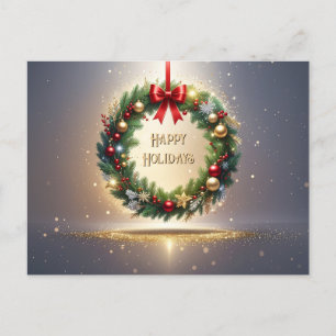 Festlicher Weihnachtskranz Feiertags-Postkarte Postkarte