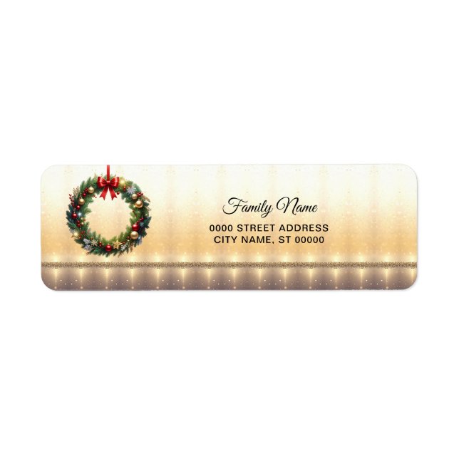 Festlicher Weihnachtskranz Feiertags-Rücksendeadre (Vorne)