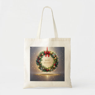 Festlicher Weihnachtskranz Feiertags-Tüte Tragetasche