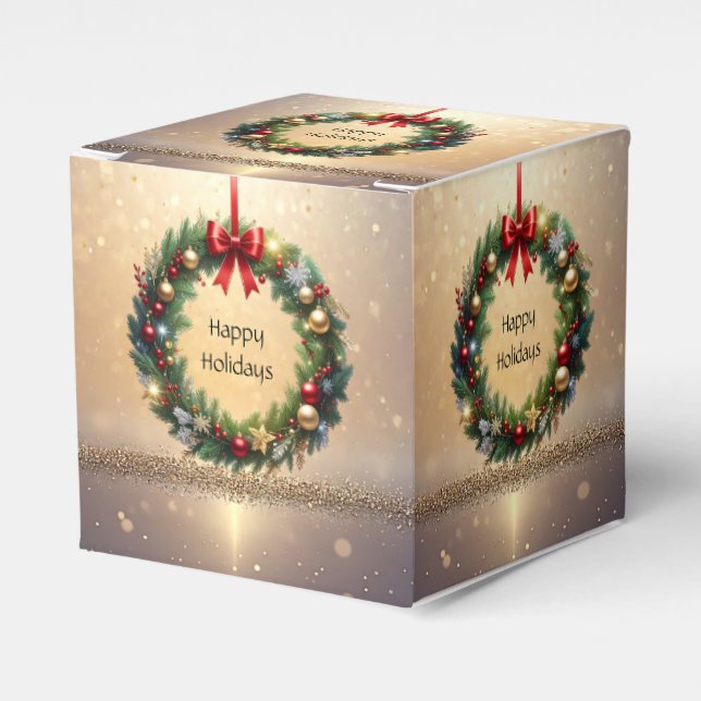 Festlicher Weihnachtskranz Feiertagsgeschenkbox Geschenkschachtel (Vorderseite)
